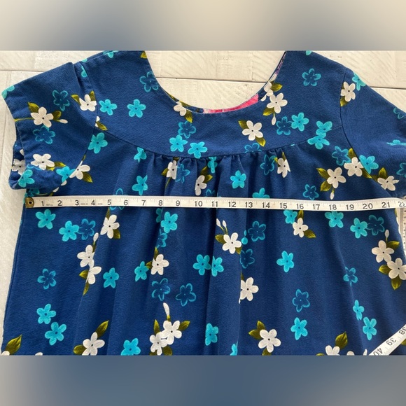 Vintage Ui Maikai Hawaiian Muu Muu dress made in Hawaii Blue & Pink Floral sz 10 - Picture 3 of 9